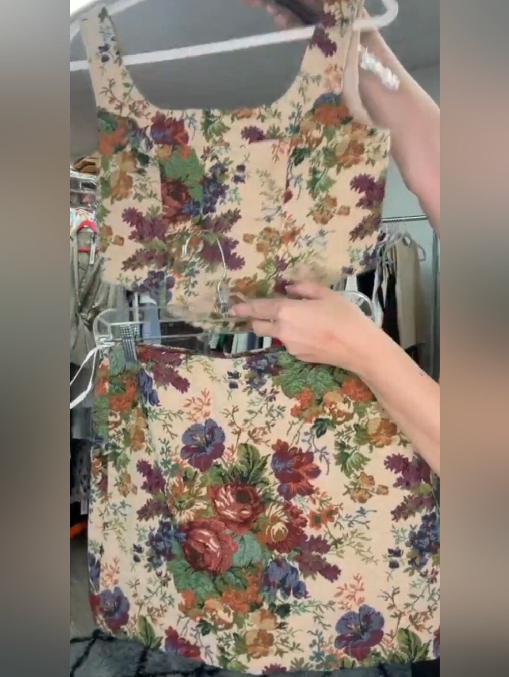 Commense Mini Skirt + Corset 2-PC Set Regency Core Floral Jaquard Print M NWT - Picture 7 of 7